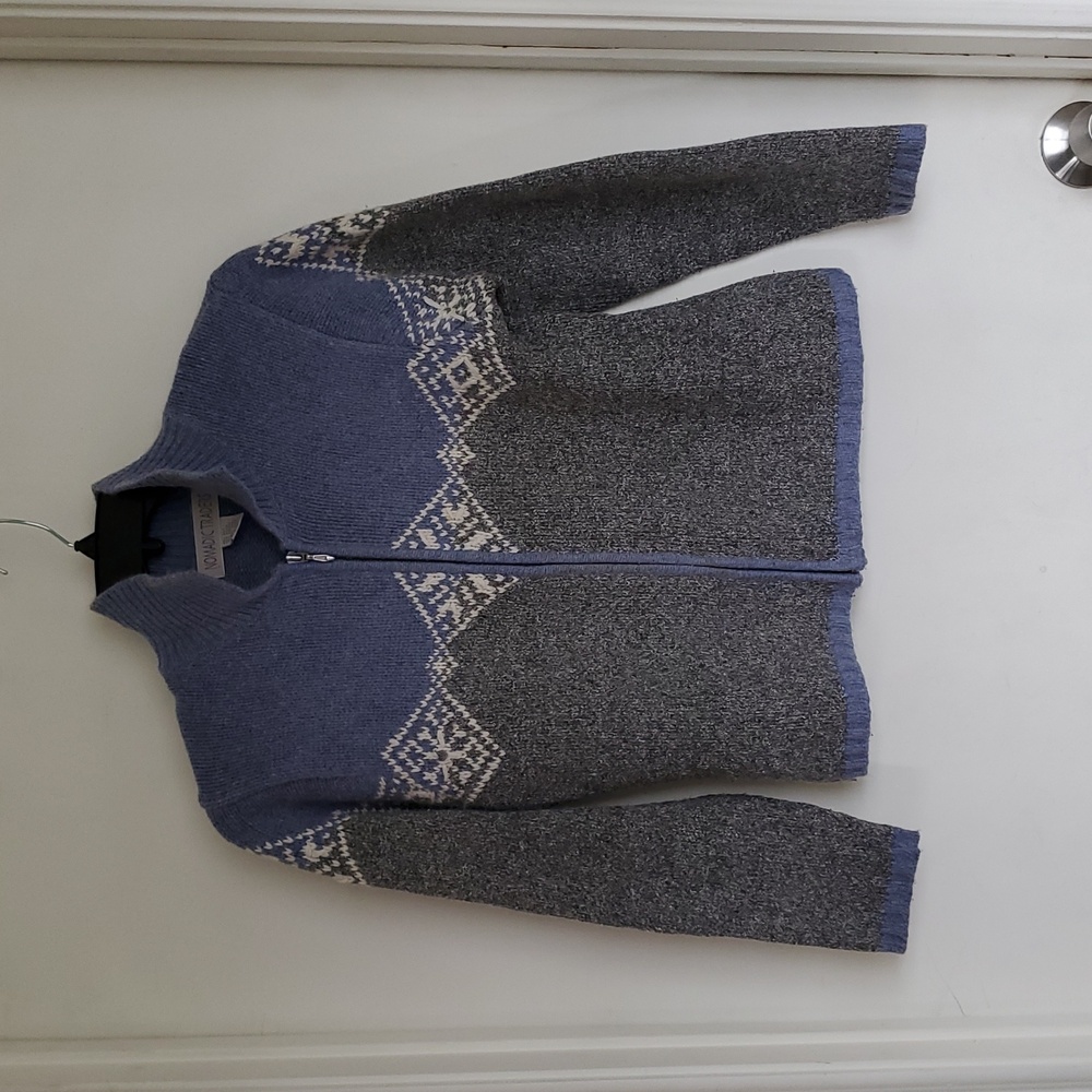 Nomadic Trader Silk,Nylon,Angora (Rabbit hair)  Zip Cardigan Sweater.Sz.M